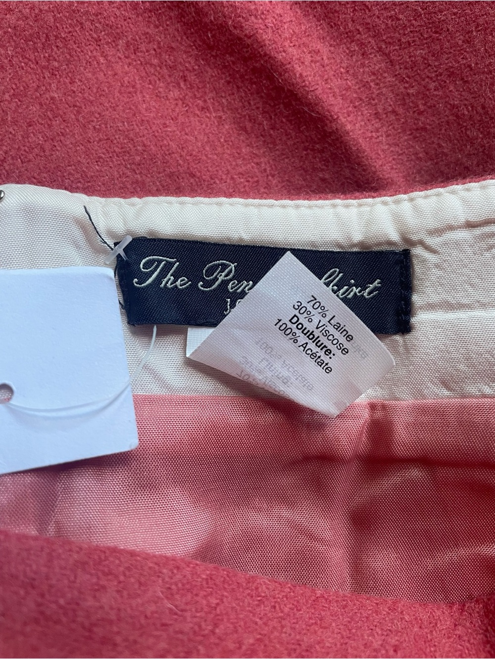 New J.CREW Women’s Pencil Skirt Pink Wool Viscose Lined Zip Knee Length Size 0 - Picture 7 of 7